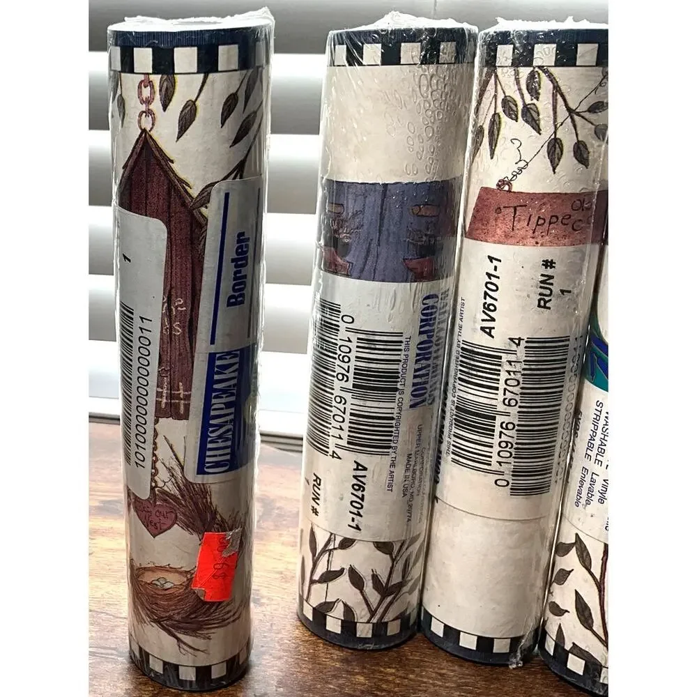 Chesapeake Wallpaper Border 5 Rolls Sealed 25yds Bird Houses & Birds AV6701-1